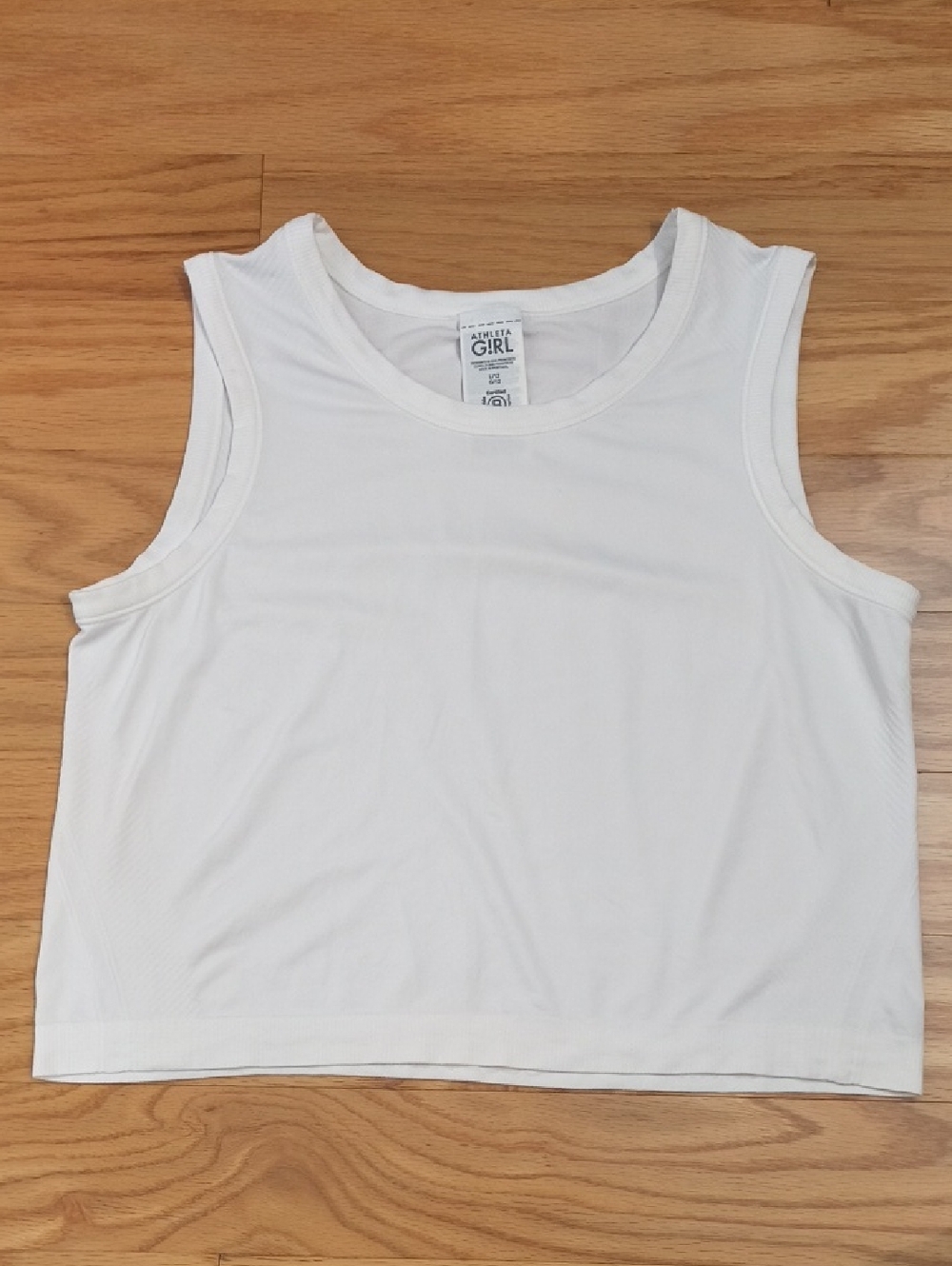 Athleta Girl White Crewneck Crop Tank Size L/12 NWOT
